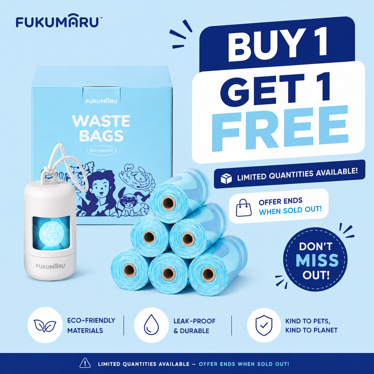 Eco & Compostable Poop Bags - Buy 1 Get 1 Free!